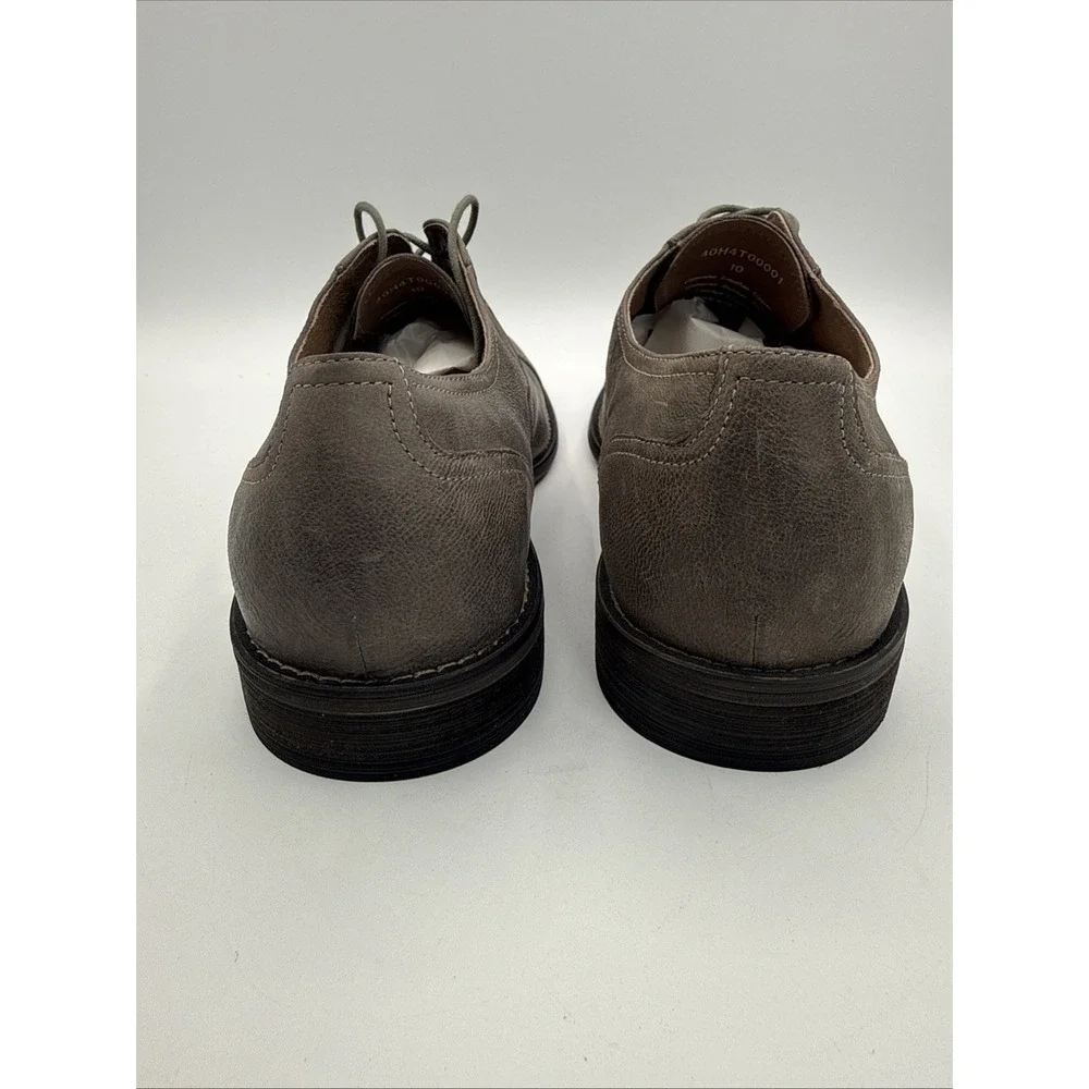 Joseph Abboud Taupe Gray Smooth Lace Up Oxford Men's Dress Shoes 10 Nice